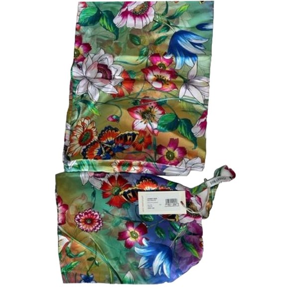 Johnny Was Decklyn Pillowcase Silk Butterfly Home Zip Floral Green Blue 1 Pcs NW - Picture 6 of 7